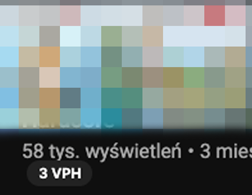 58 tys. wyświetleń, 3 VPH